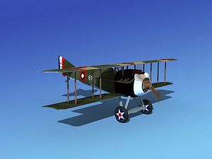 spad vii s fighter aircraft 3d model