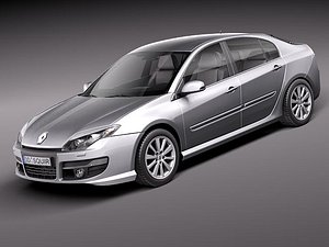renault laguna 2011 sedan 3d model