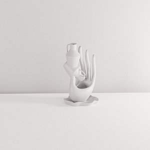 BackFlow Incense Burner Vase and Hand  for 3D printing model