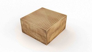 Traditional wooden Go board 3D model