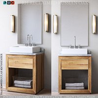 RH RECLAIMED RUSSIAN OAK POWDER WASHSTAND