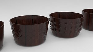 plant pot with designs 3D