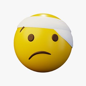 Bandage Head Emoticon Emoji or Smiley