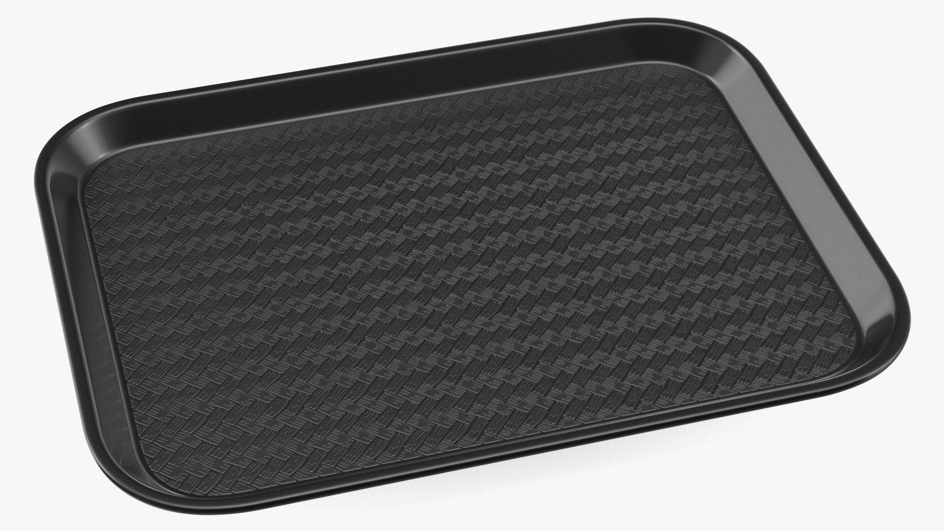 Plastic Fast Food Tray Black 3D model preview