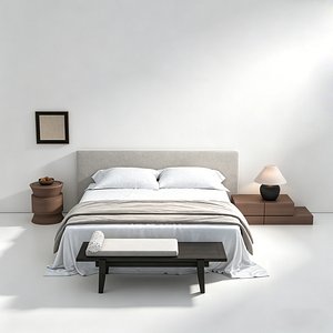 Modern Minimalist Bedroom Double Bed Furniture Set model