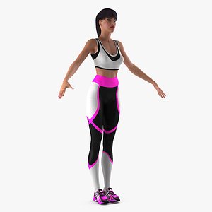 3D woman sportswear t-pose sporting