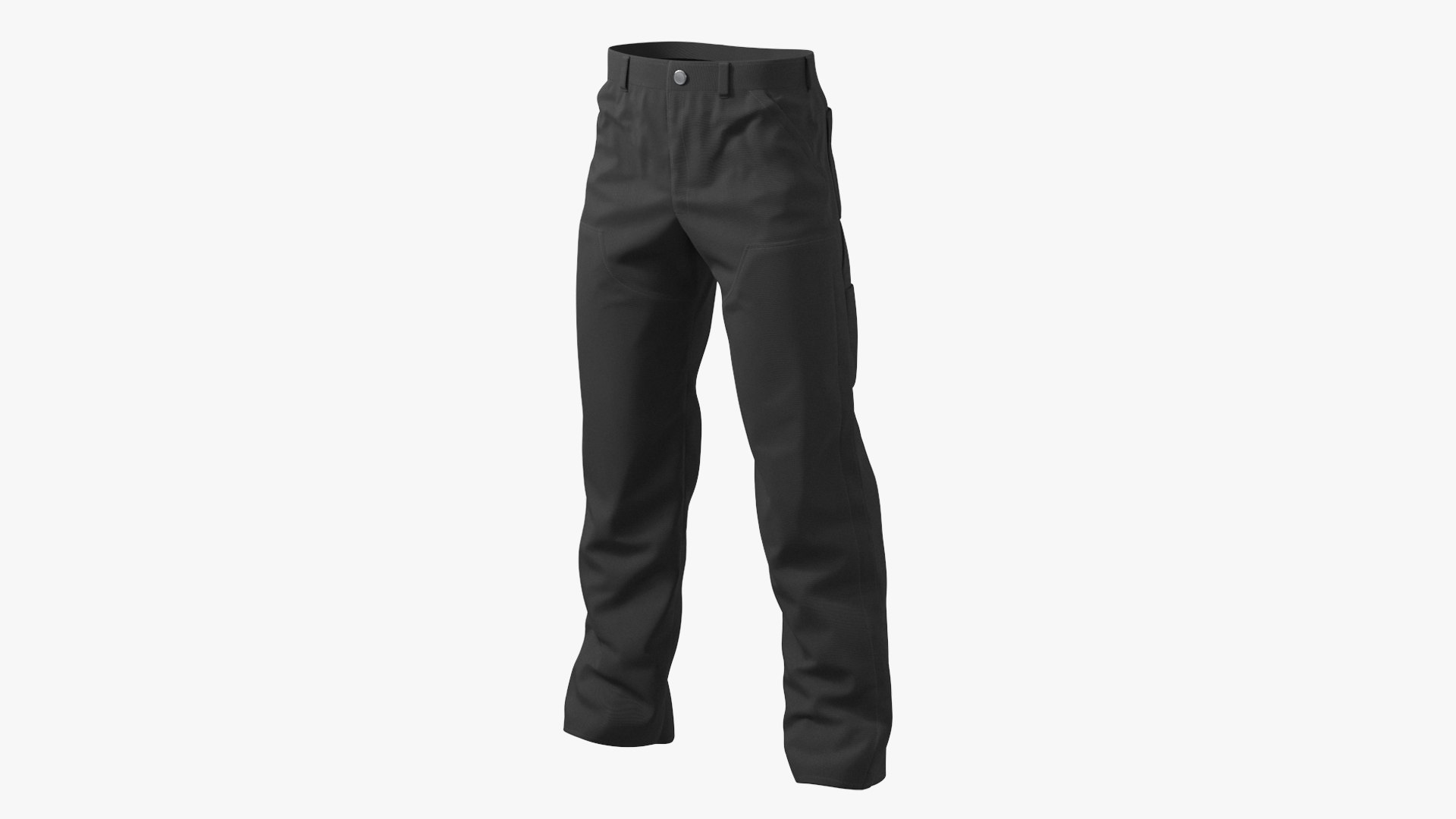 Winter Workwear Pants Black 3D model for industrial visualization, technical presentation, simulation, product rendering, and animation