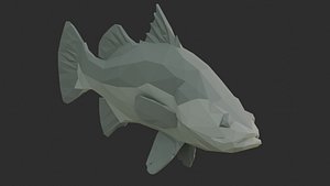 LowPoly Barramundi Rigged Animated