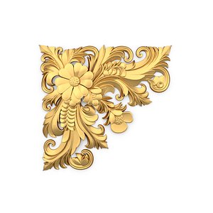 3D Classic carved corner decor ornament cnc 3d printing stl 08