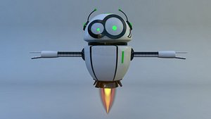 rigged flying robot 3D model