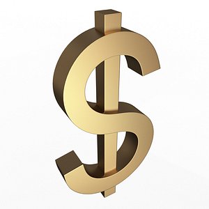3D Dollar Symbol model
