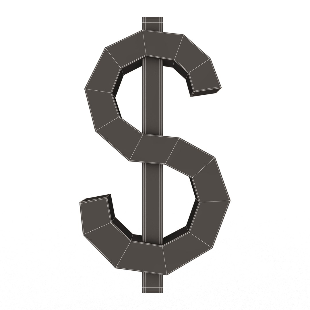 3D Dollar Symbol model https://p.turbosquid.com/ts-thumb/yX/7Em6Tw/Fx/wireframelowdollarsymbol1/jpg/1676134753/1920x1080/fit_q87/70df1199b406a8ae6737d34ea855b0e0bdd1d902/wireframelowdollarsymbol1.jpg