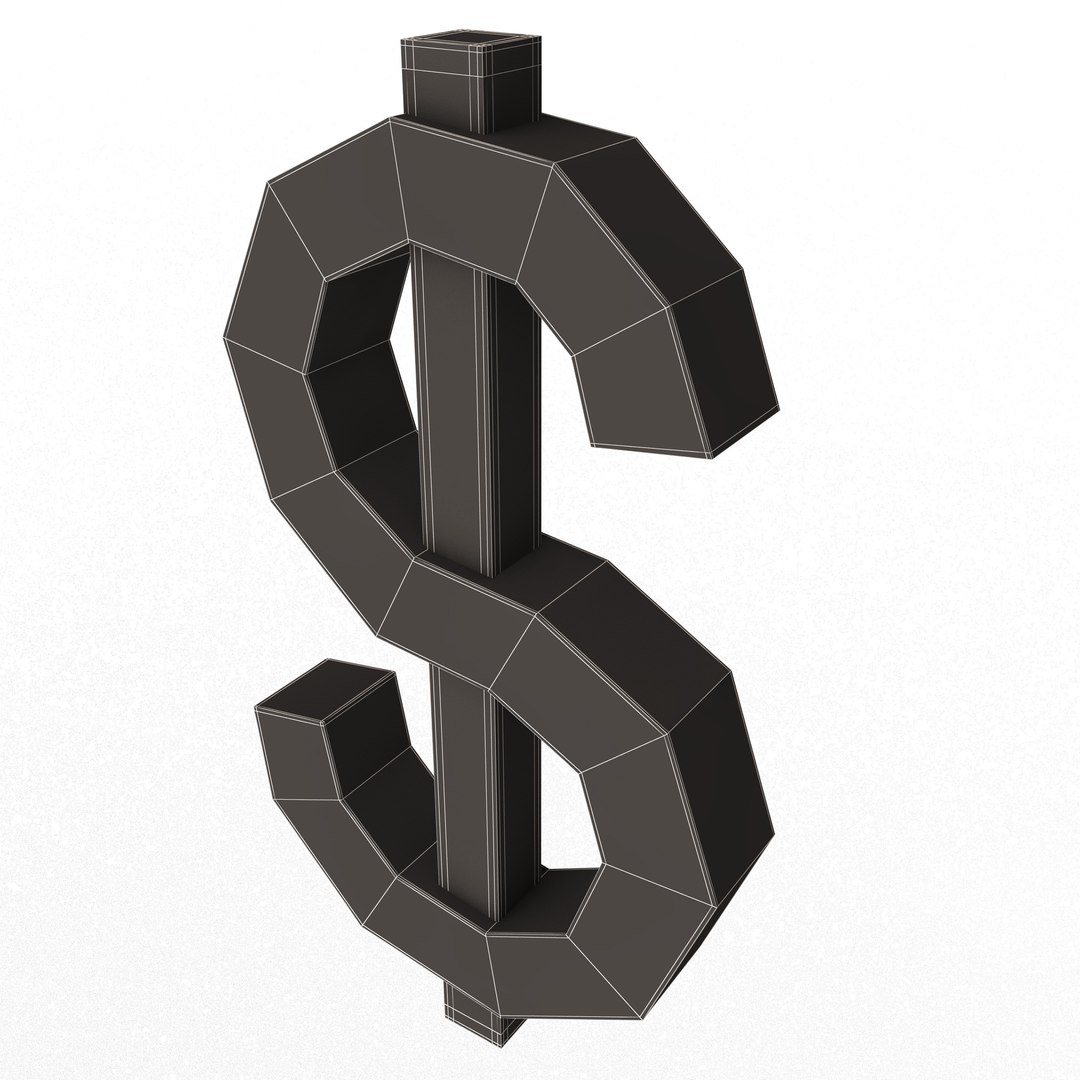 3D Dollar Symbol model https://p.turbosquid.com/ts-thumb/yX/7Em6Tw/iR/wireframelowdollarsymbol3/jpg/1676134757/1920x1080/fit_q87/9bbbcb9c98b88fc49dd94a62cb91b7eb9dded12e/wireframelowdollarsymbol3.jpg