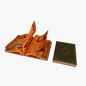 3d model old books