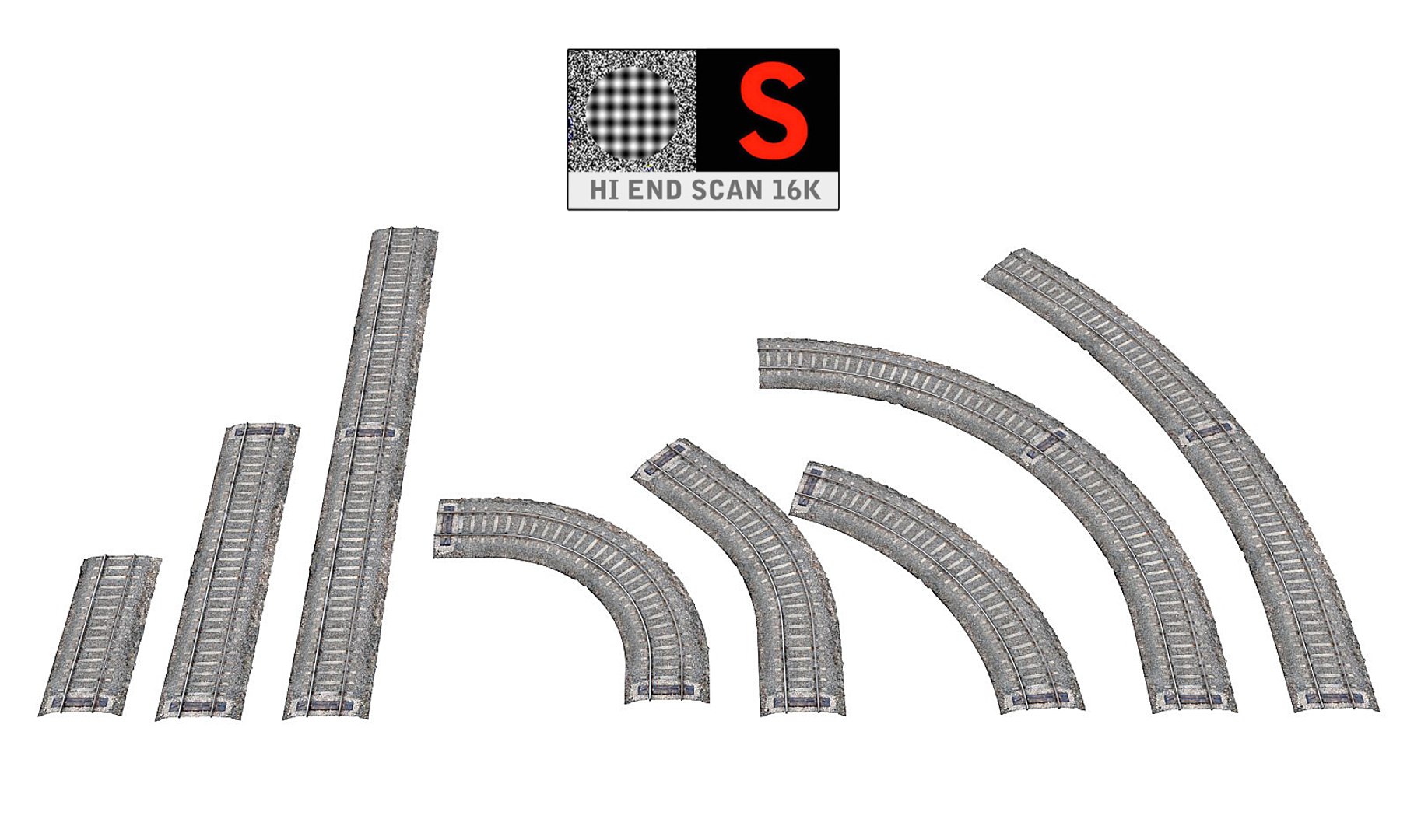 Railroad Tracks Pack 8 3D Model - TurboSquid 1273282