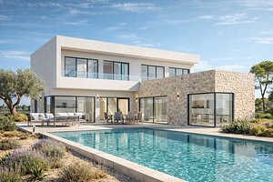 3D Modern Mediterranean Villa  Detailed 3D House Model with Floor Plans SketchUp  Enscape