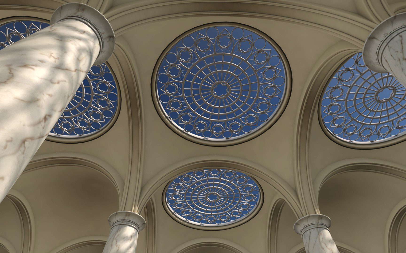 Hall columns 3D - TurboSquid 1220664