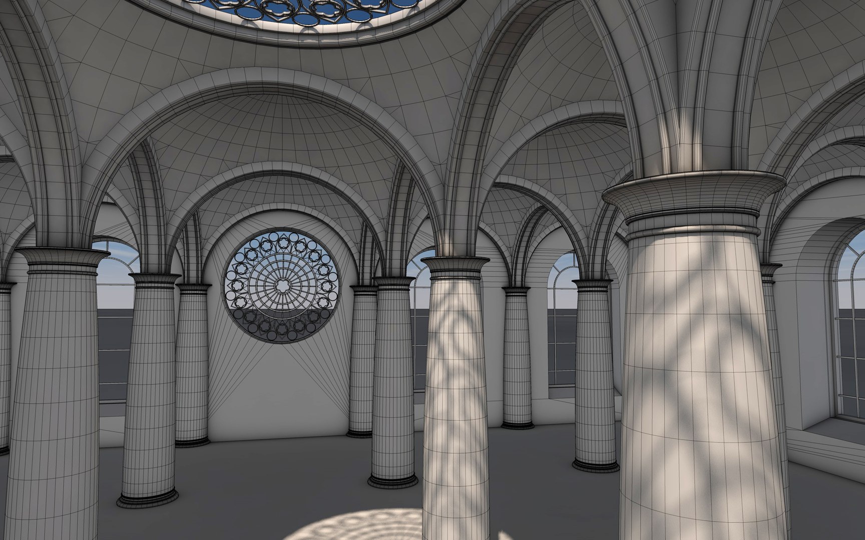 Hall columns 3D - TurboSquid 1220664