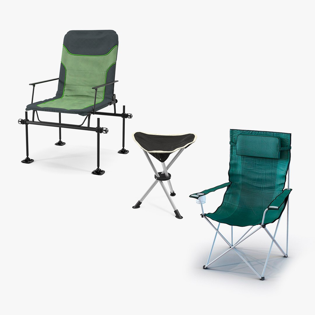 Camping Chairs Collection 3D model preview