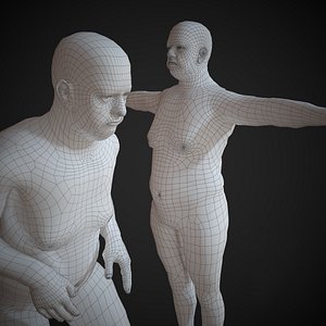 Rigged Old White Man Basemesh