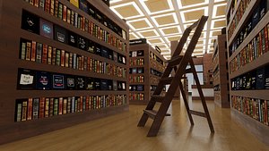 3D Star Books Library Store