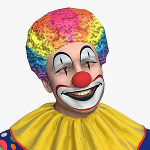 3D funny clown costume rigged model