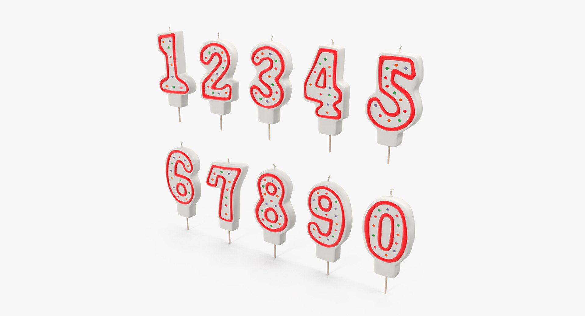 Birthday Number Candles Set C4d