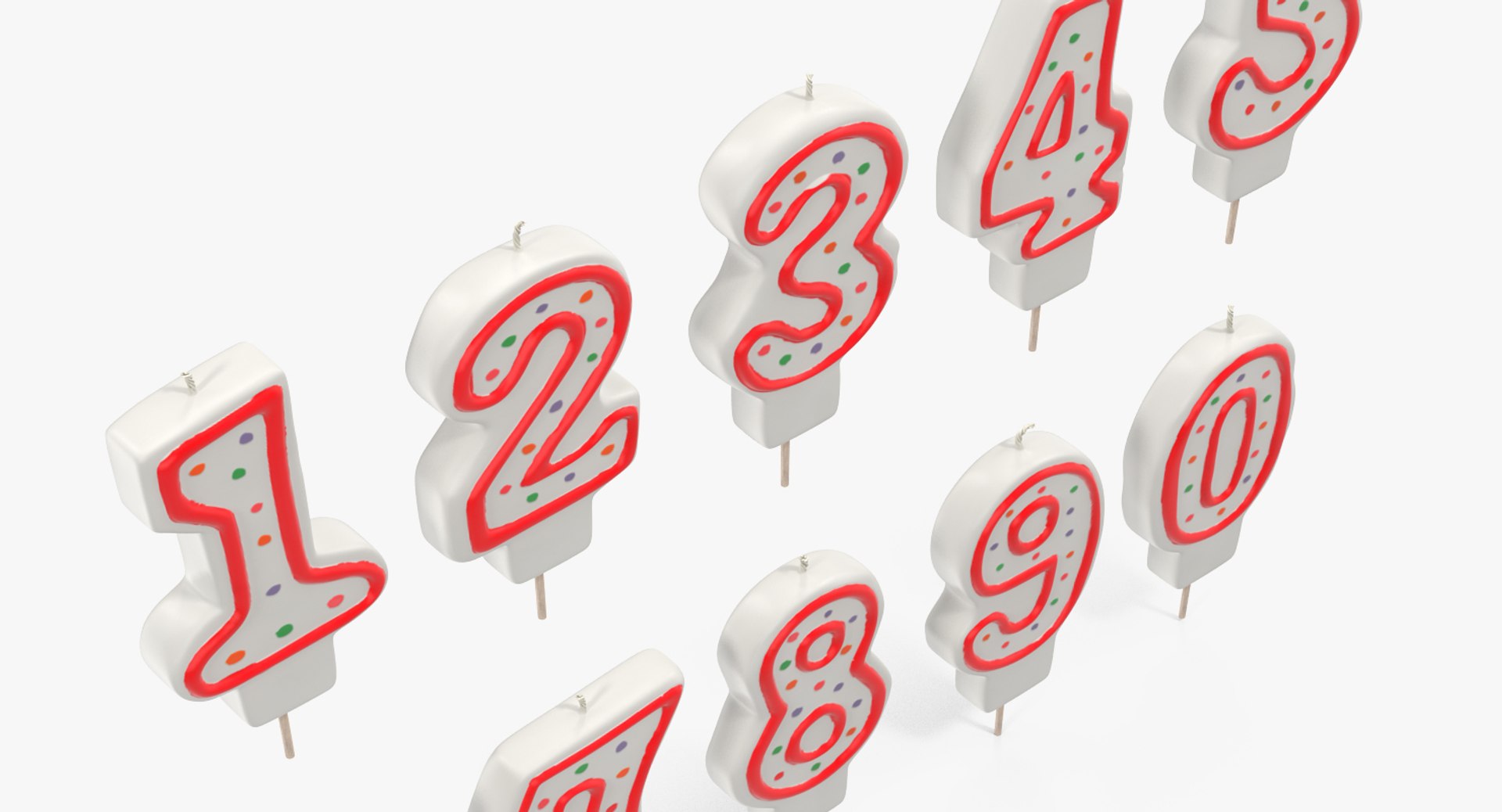 Birthday Number Candles Set C4d