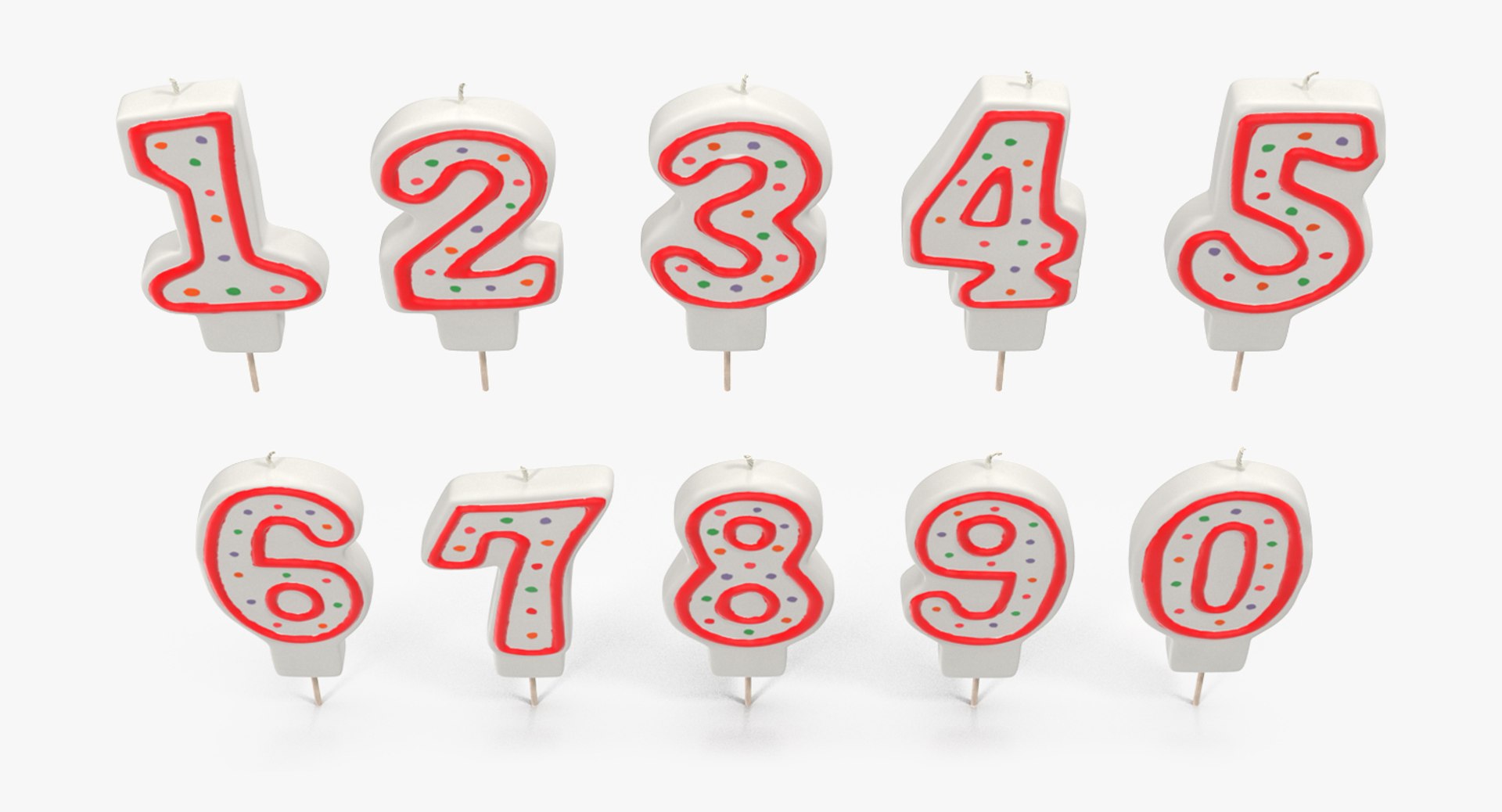 Birthday Number Candles Set C4d