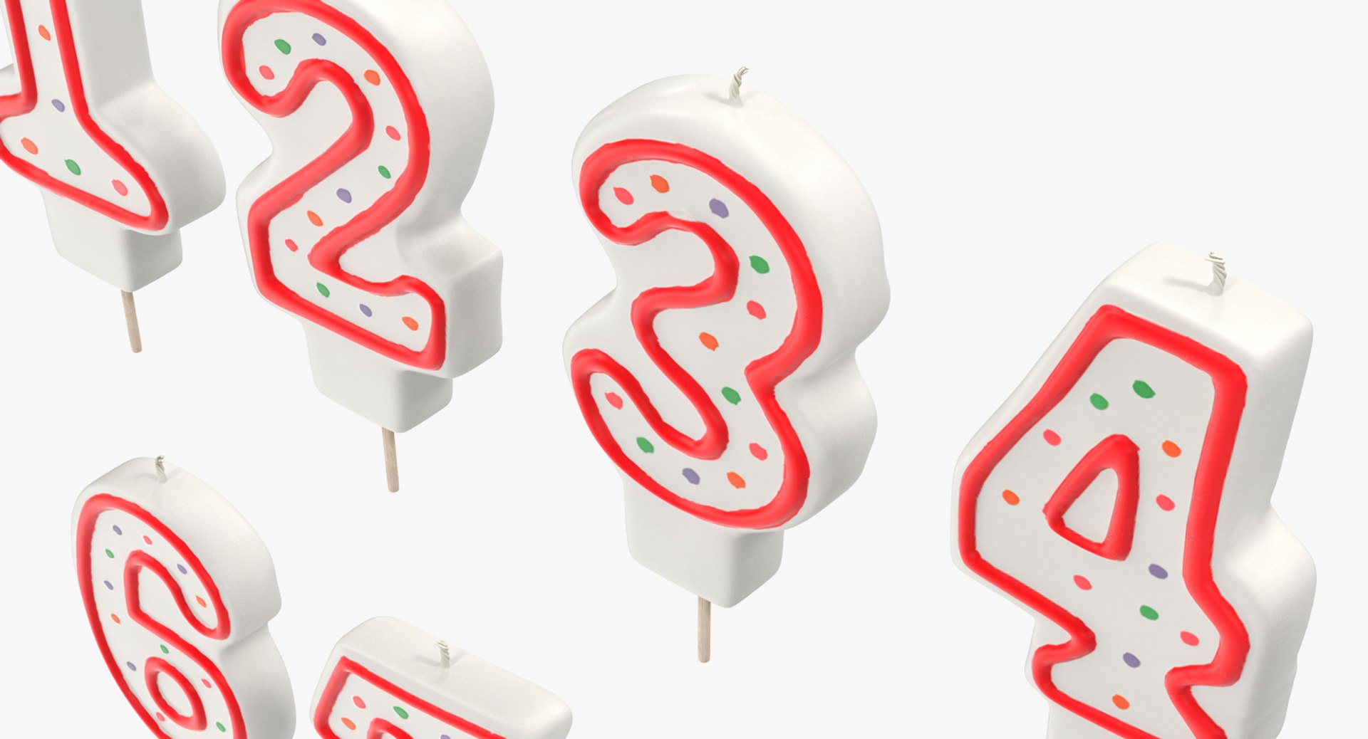 Birthday Number Candles Set C4d