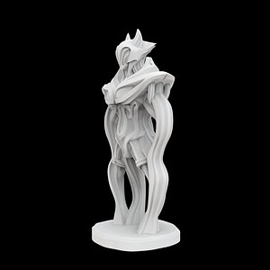 Futuristic Abstract Statue 3D Print Model Modern Sci-Fi Art 3D model
