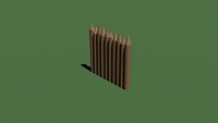 Low Poly Palisade 200 cm rendom