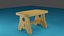 Banqueta de madeira PBR Low-poly game ready