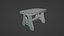 Banqueta de madeira PBR Low-poly game ready