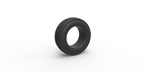 Diecast tractor front tire 2 Scale 1 to 25 3D model