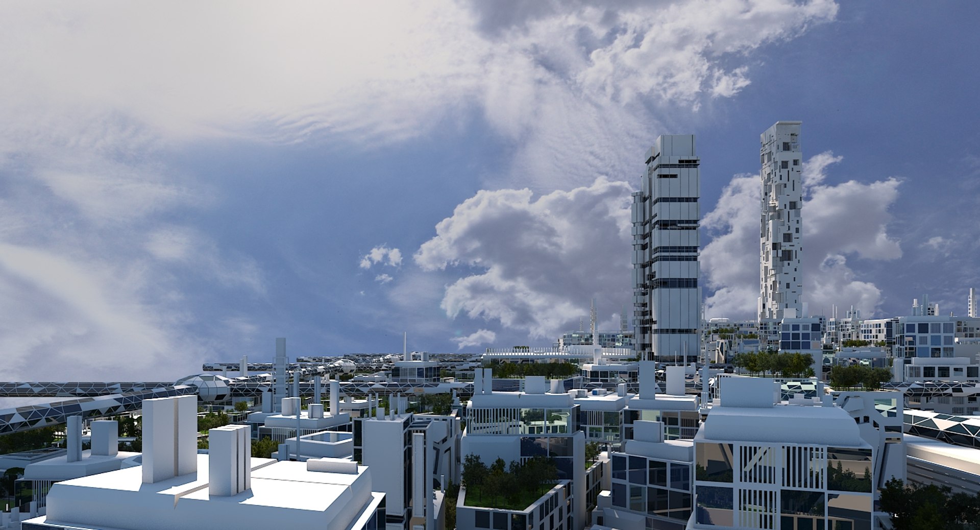 3D Model Futuristic Cityscape - TurboSquid 1524013