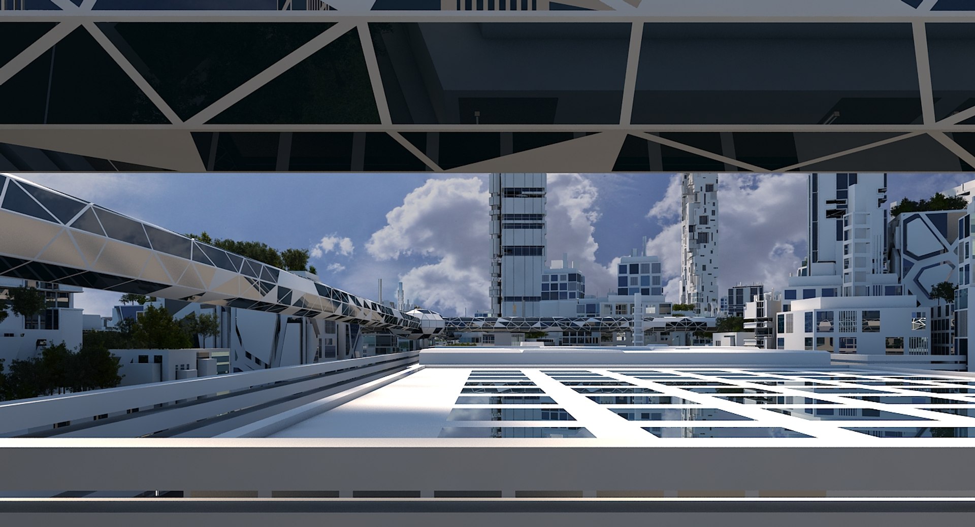3D Model Futuristic Cityscape - TurboSquid 1524013