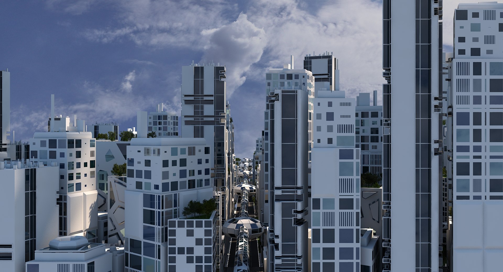 3D Model Futuristic Cityscape - TurboSquid 1524013