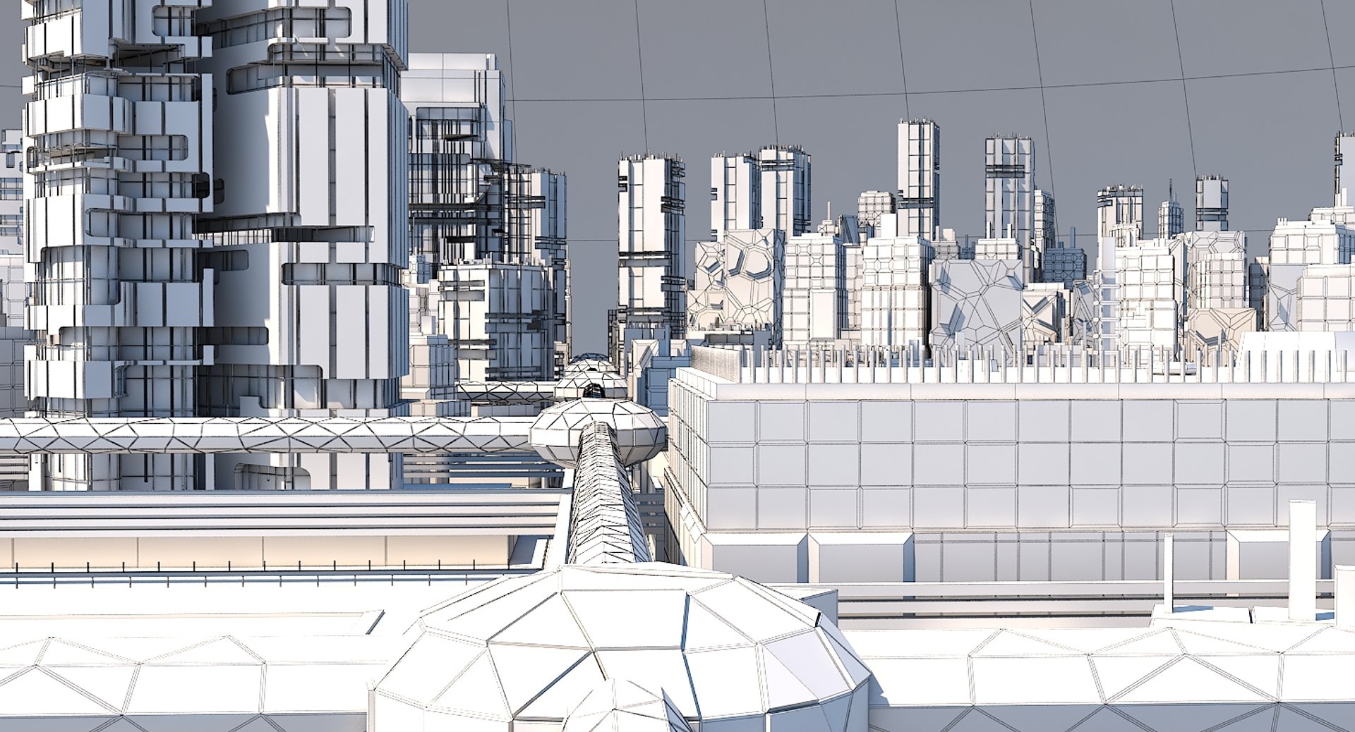 3D Model Futuristic Cityscape - TurboSquid 1524013