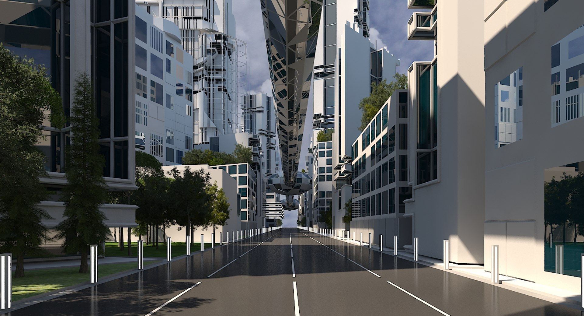 3D Model Futuristic Cityscape - TurboSquid 1524013