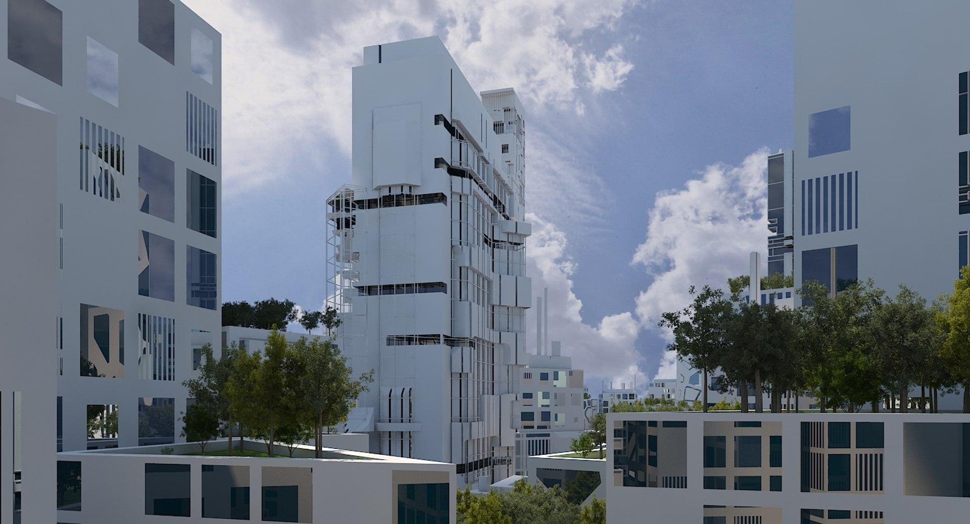 3D Model Futuristic Cityscape - TurboSquid 1524013