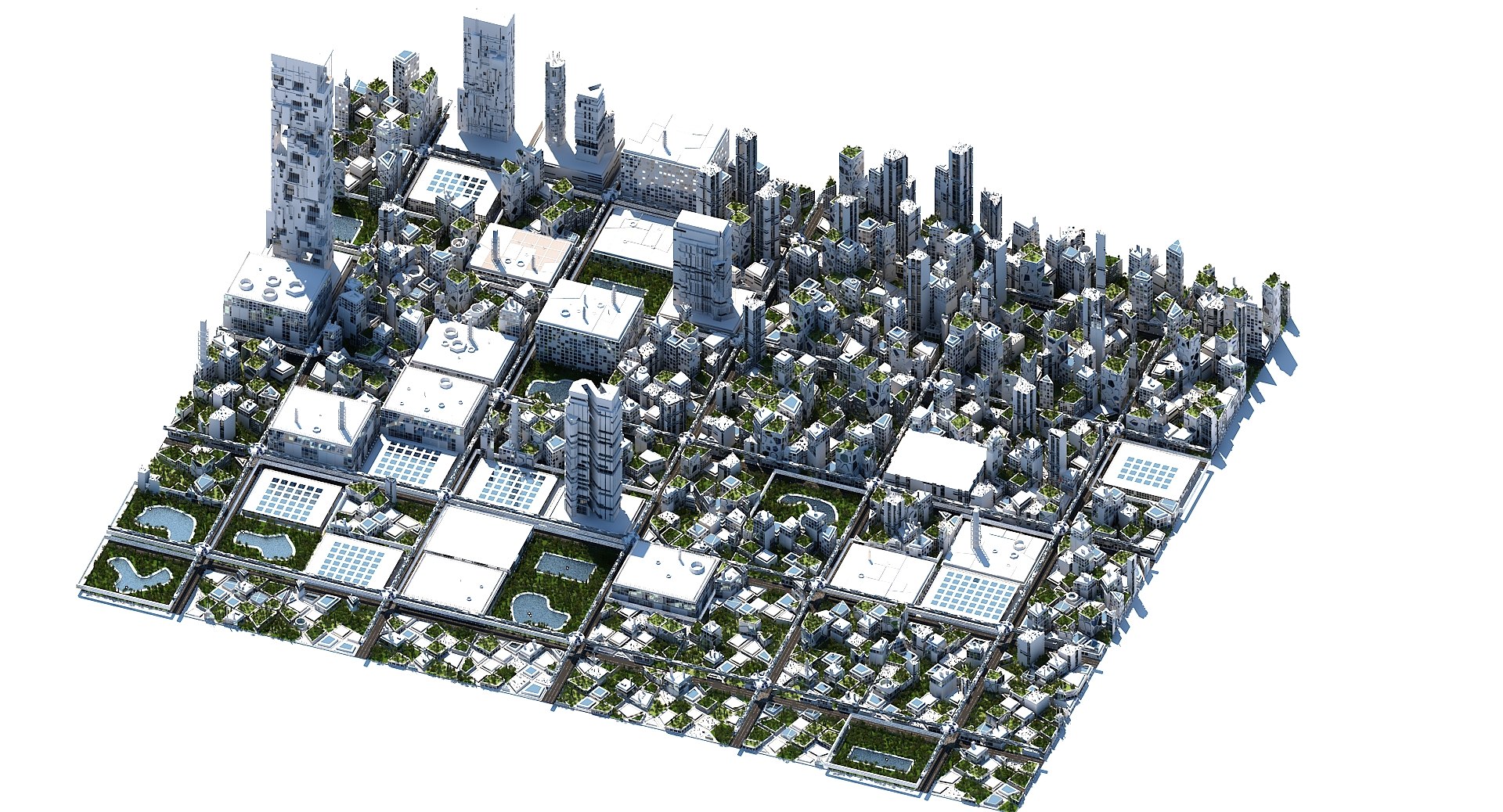 3D Model Futuristic Cityscape - TurboSquid 1524013