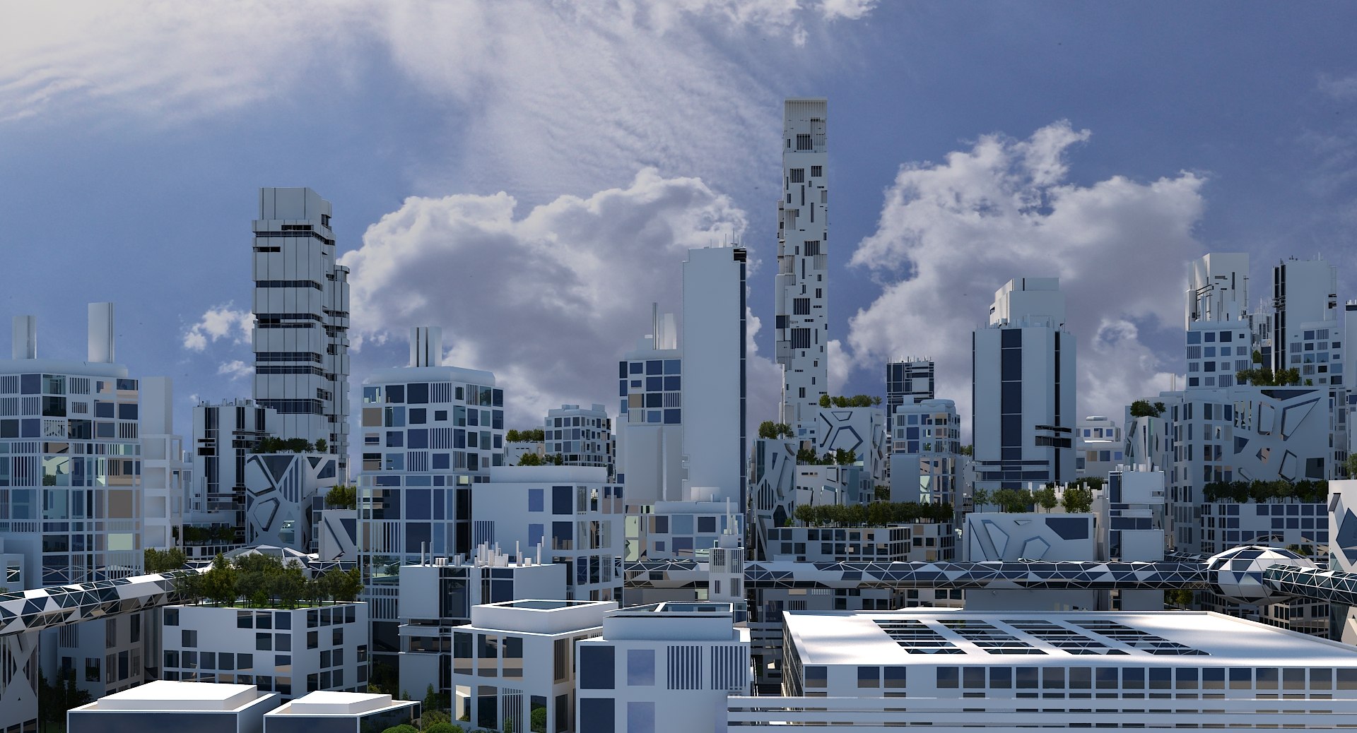 3D Model Futuristic Cityscape - TurboSquid 1524013