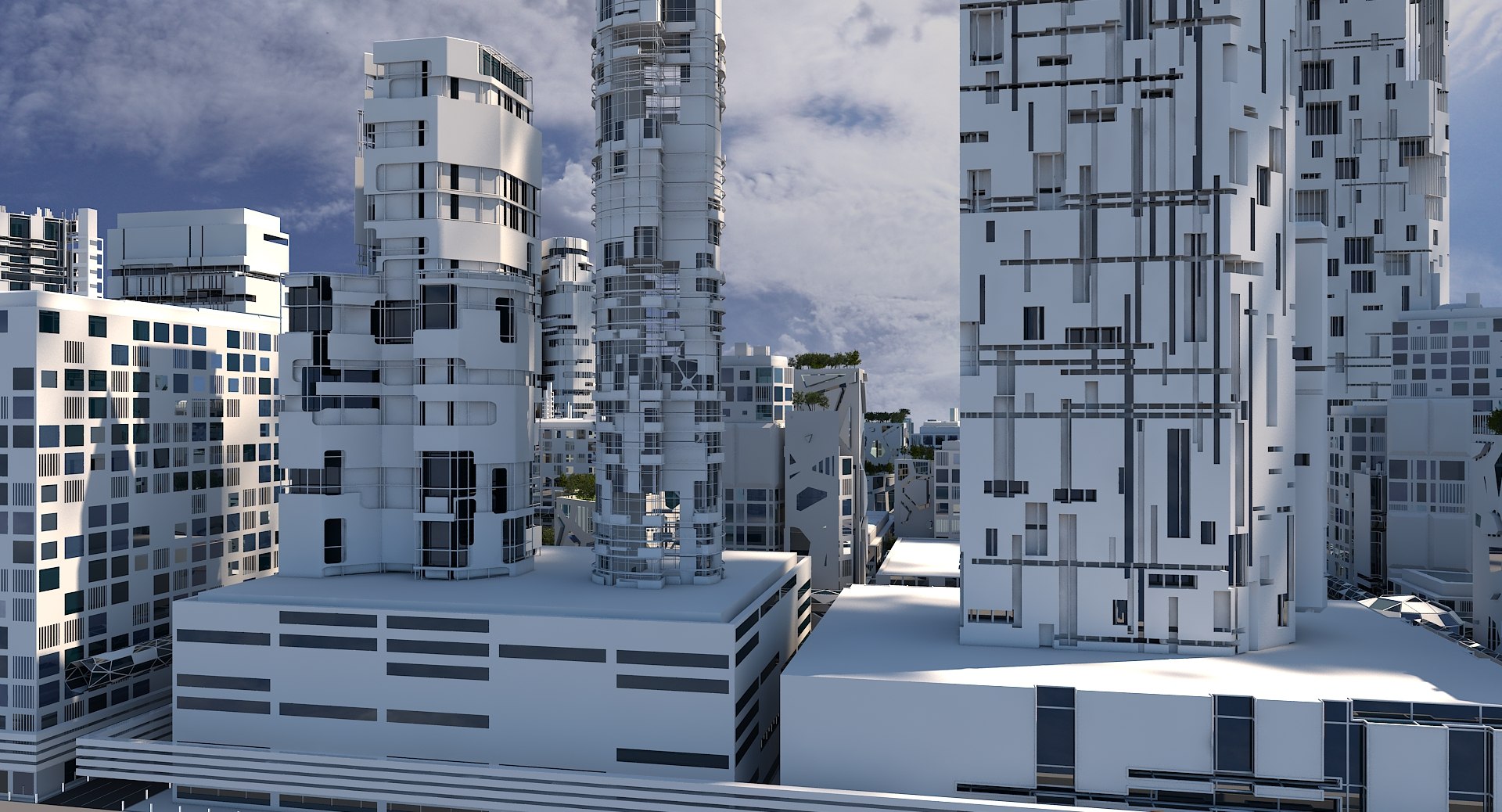 3D Model Futuristic Cityscape - TurboSquid 1524013
