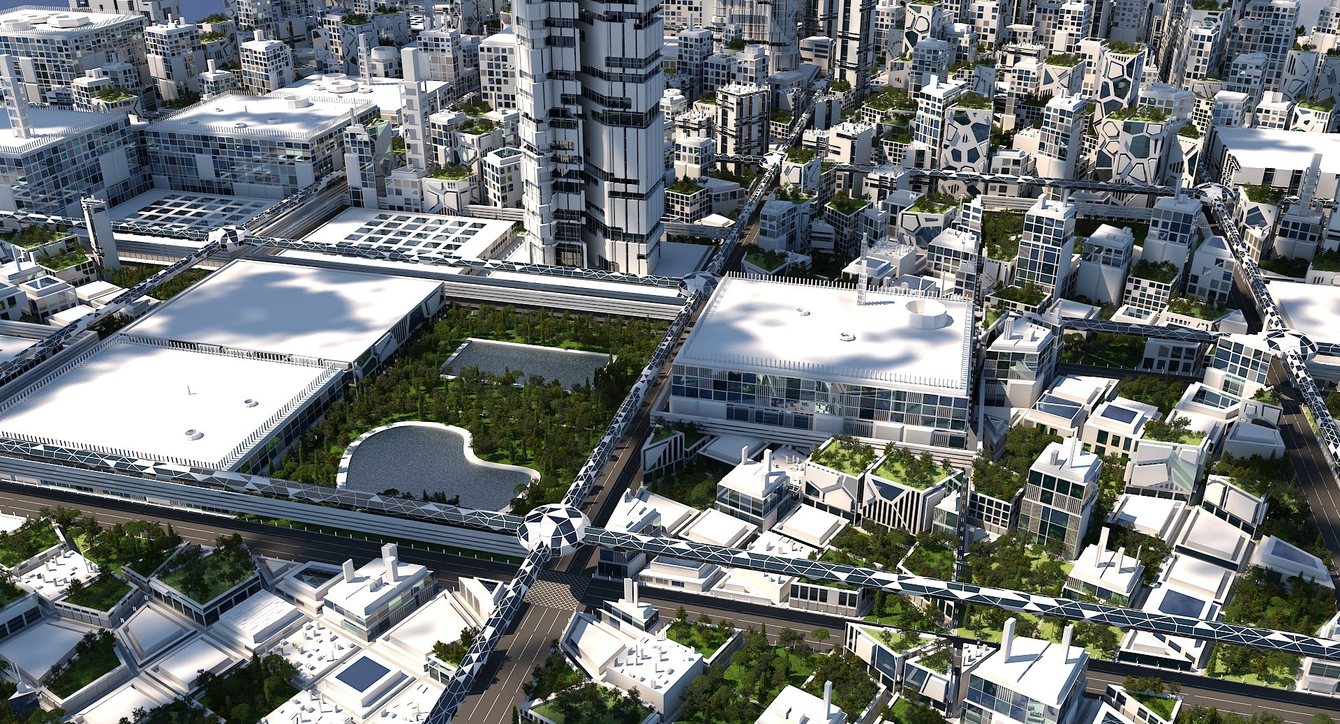 3D Model Futuristic Cityscape - TurboSquid 1524013