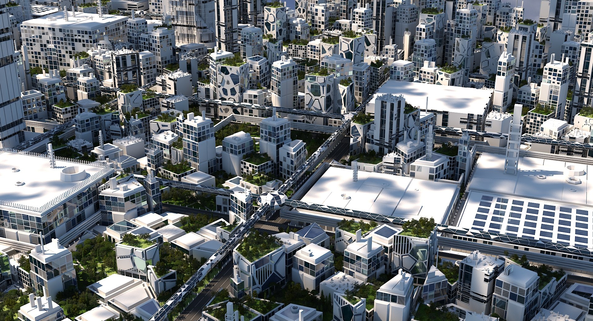 3D Model Futuristic Cityscape - TurboSquid 1524013