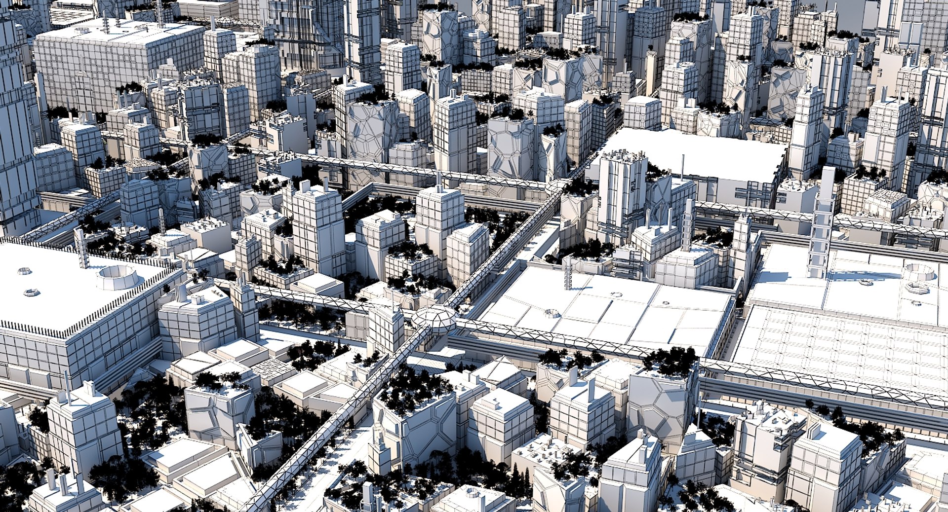 3D Model Futuristic Cityscape - TurboSquid 1524013