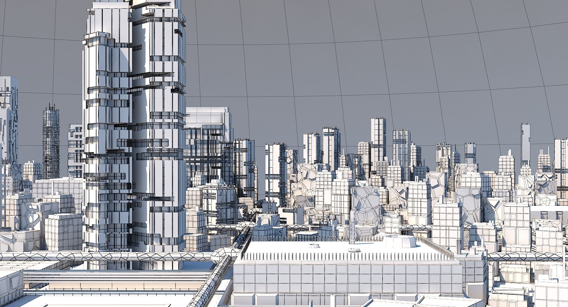 3D Model Futuristic Cityscape - TurboSquid 1524013