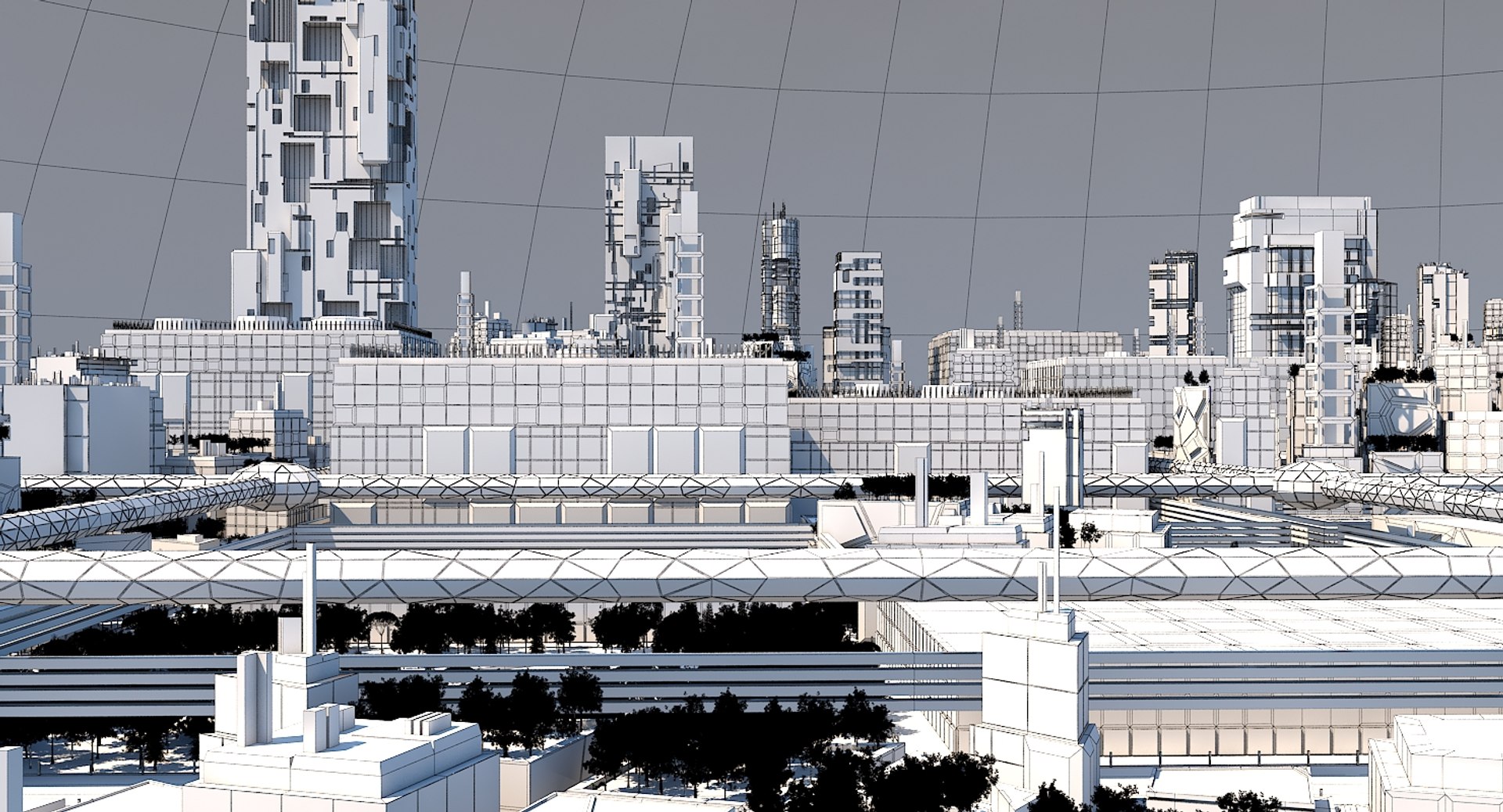 3D Model Futuristic Cityscape - TurboSquid 1524013