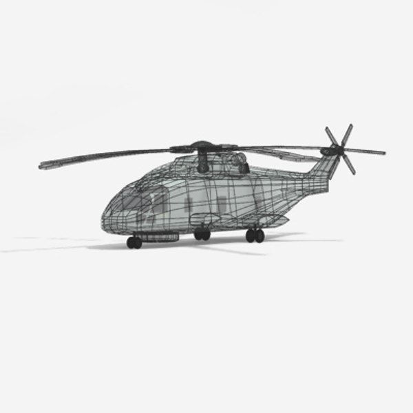 3d eh101 merlin helicopter model
